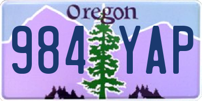 OR license plate 984YAP