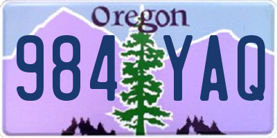 OR license plate 984YAQ