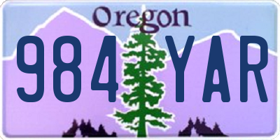 OR license plate 984YAR