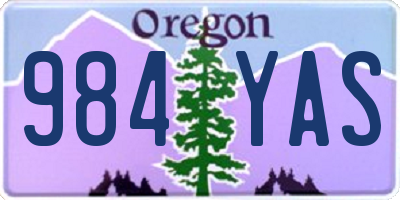 OR license plate 984YAS