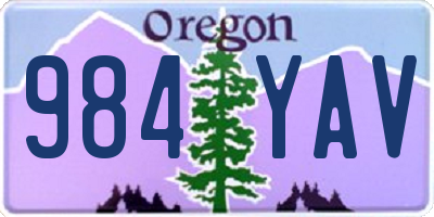 OR license plate 984YAV