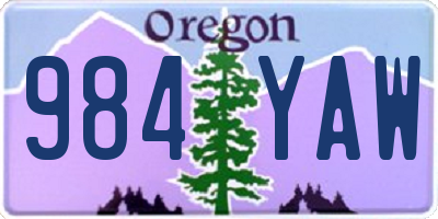 OR license plate 984YAW