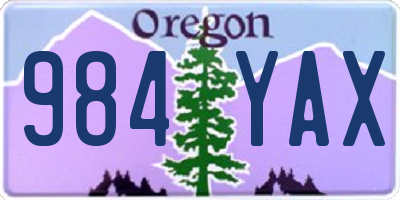 OR license plate 984YAX