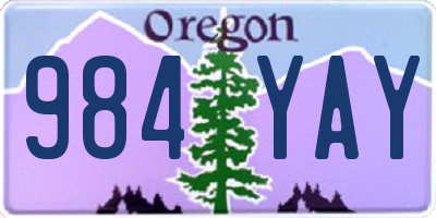 OR license plate 984YAY