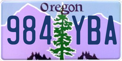 OR license plate 984YBA