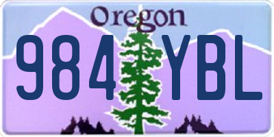 OR license plate 984YBL