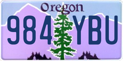OR license plate 984YBU