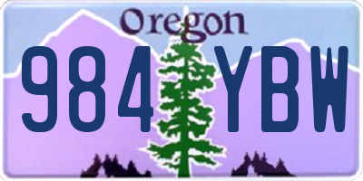 OR license plate 984YBW