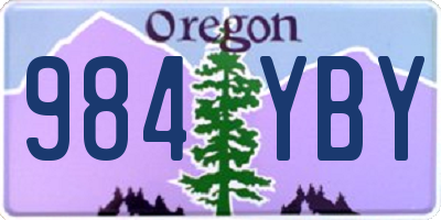 OR license plate 984YBY
