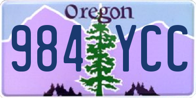 OR license plate 984YCC