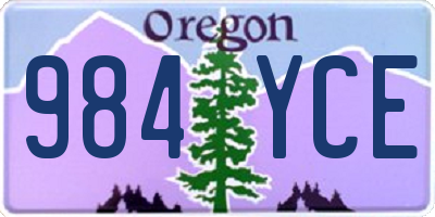 OR license plate 984YCE