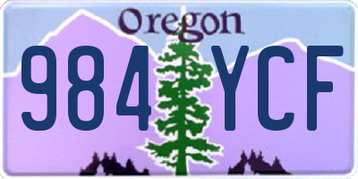 OR license plate 984YCF