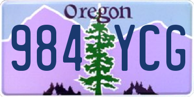 OR license plate 984YCG