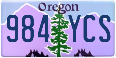 OR license plate 984YCS