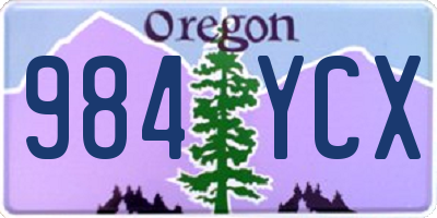 OR license plate 984YCX