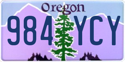 OR license plate 984YCY