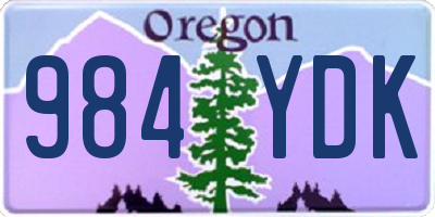 OR license plate 984YDK