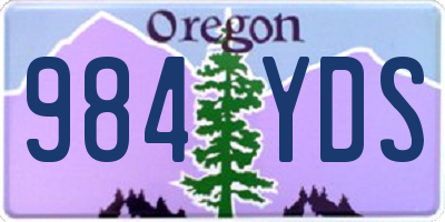 OR license plate 984YDS