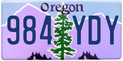 OR license plate 984YDY