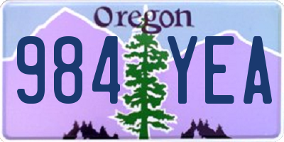 OR license plate 984YEA