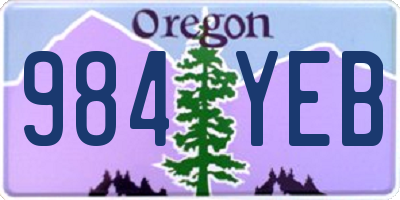 OR license plate 984YEB