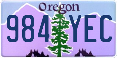 OR license plate 984YEC