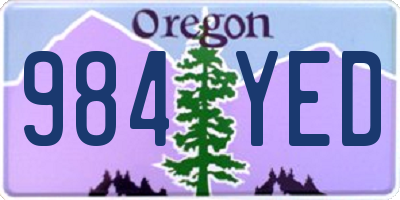 OR license plate 984YED