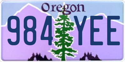 OR license plate 984YEE