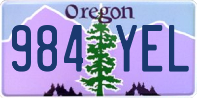 OR license plate 984YEL