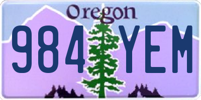 OR license plate 984YEM