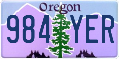 OR license plate 984YER