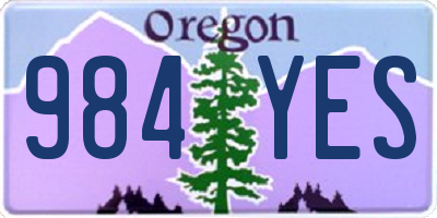 OR license plate 984YES