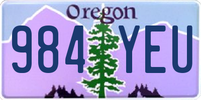 OR license plate 984YEU