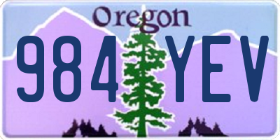 OR license plate 984YEV