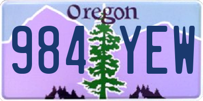 OR license plate 984YEW