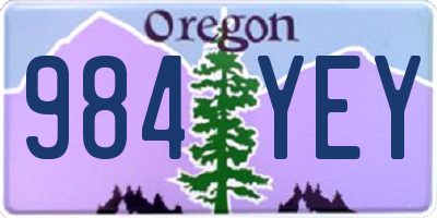 OR license plate 984YEY