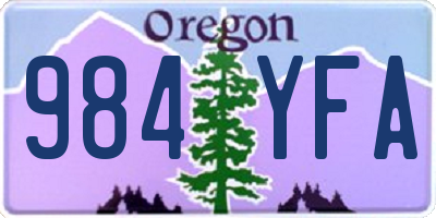 OR license plate 984YFA