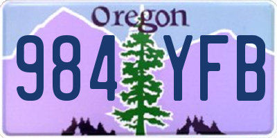OR license plate 984YFB