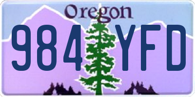 OR license plate 984YFD