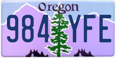 OR license plate 984YFE