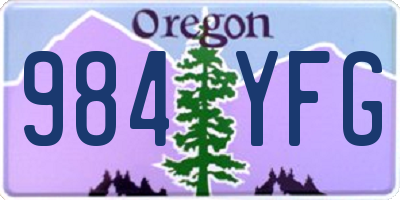 OR license plate 984YFG