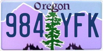 OR license plate 984YFK