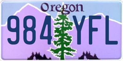 OR license plate 984YFL