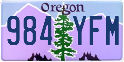 OR license plate 984YFM