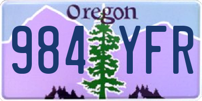 OR license plate 984YFR