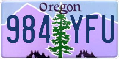 OR license plate 984YFU