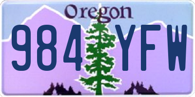 OR license plate 984YFW