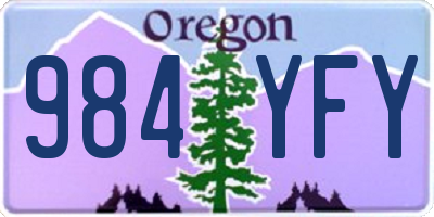 OR license plate 984YFY