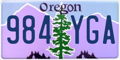 OR license plate 984YGA