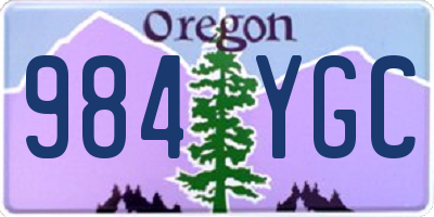 OR license plate 984YGC